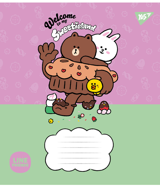 Набір зошитів Yes Line Friends. Sweetieland А5, в лінійку, 12 аркушів, 25 шт. (766949) - Pampik - 5
