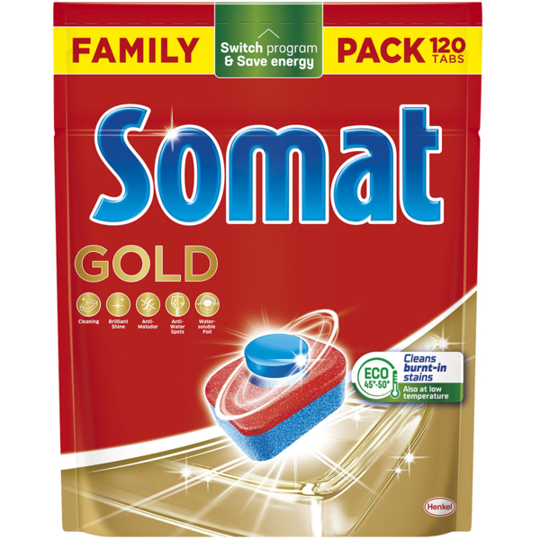 Таблетки для посудомийної машини Somat Gold, 120 шт. - Pampik