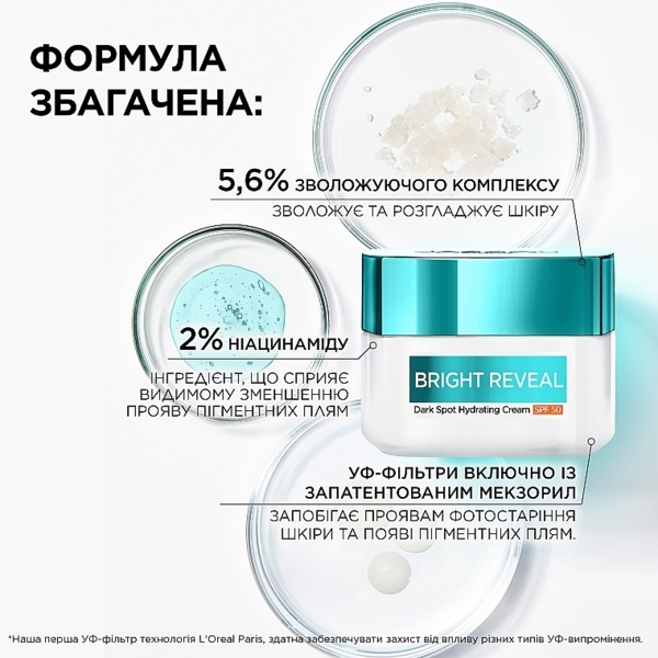 Увлажняющий крем для лица L'Oreal Paris Bright Reveal против пигментных пятен SPF 50, 50 мл - Pampik - 6