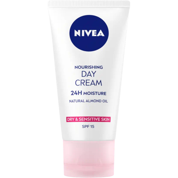 Питательный дневной крем Nivea SPF 15 Интенсивное увлажнение 24 часа для сухой и чувствительной кожи 50 мл - Pampik - 2