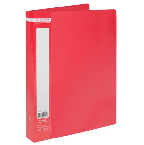 Папка з 40 файлами Buromax Jombax А4 червона (BM.3616-05) - Pampik