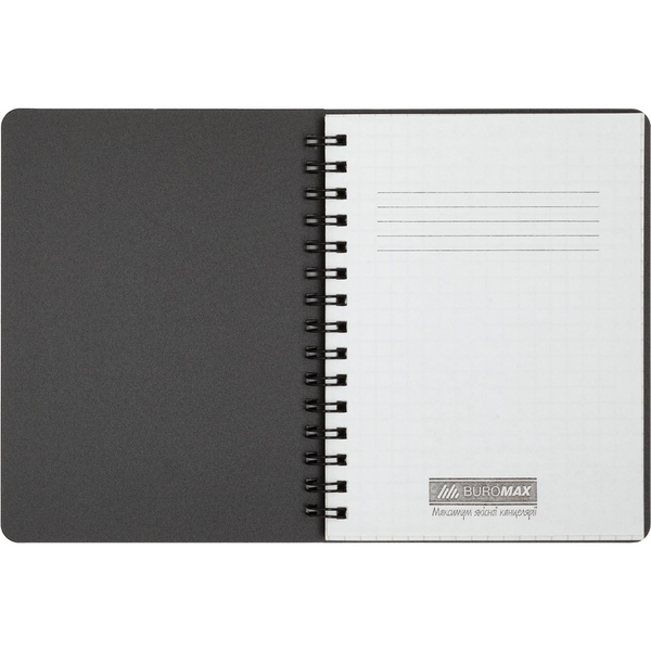 Книга записная Buromax Office в клеточку А6, спираль, красная, 96 листов (BM.24651150-05) - Pampik - 2