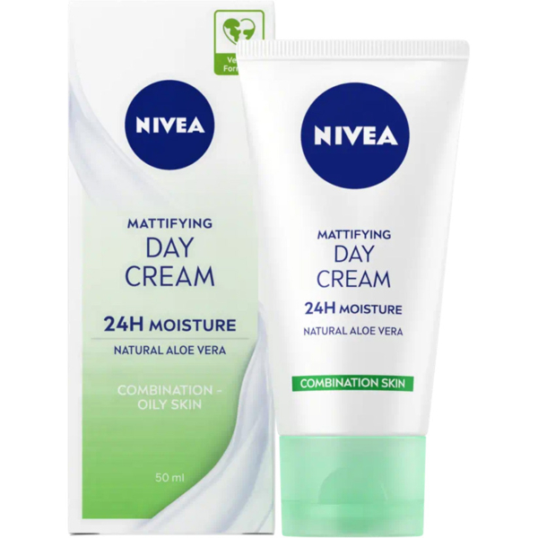 Матирующий дневной крем Nivea Интенсивное увлажнение 24 часа для комбинированной и жирной кожи 50 мл - Pampik