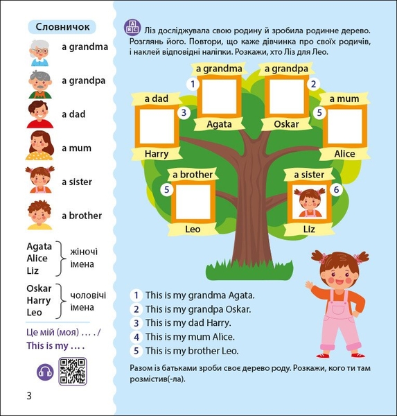 Англійська з наліпками. Лео та Ліз знайомлять з родиною - Ольга Муренець (G1731004У) - Pampik - 5