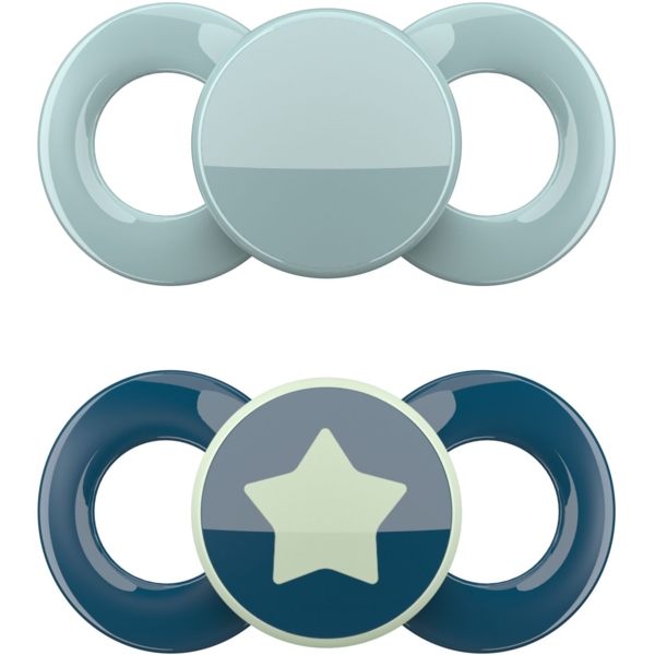 Пустышка ортодонтическая Dentistar, для мальчика, с 6 месяцев, 2 шт - Pampik