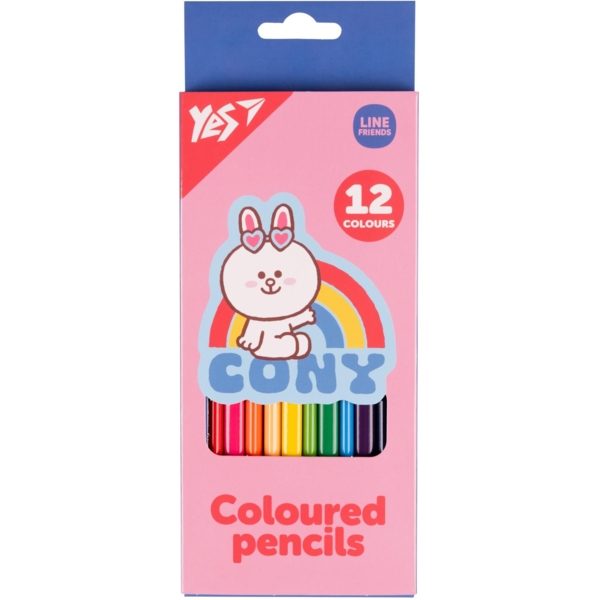 Олівці кольорові Yes Line Friends, 12 шт. (290718) - Pampik