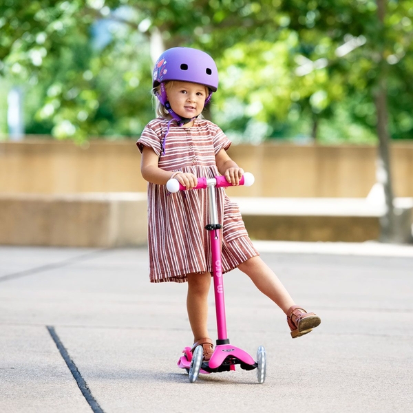 Захисний шолом Micro, 48-53 см, фіолетовий з квітами (AC2137BX) - Pampik - 7