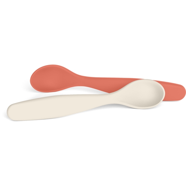 Набір ложок Suavinex Go natural 2 шт., червоно-бежевий (308049) - Pampik - 2