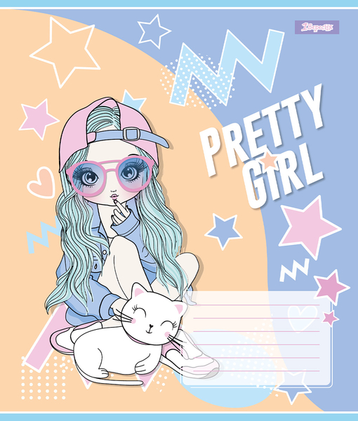 Набір зошитів 1 Вересня Pretty girl А5 в косу лінію 12 аркушів 25 шт. (767205) - Pampik - 2