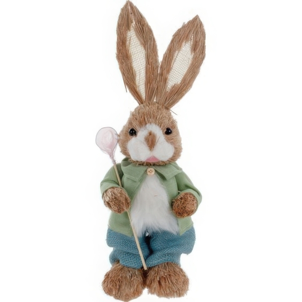 Пасхальный кролик Elen Dekor с сачком 35 см (820-045) - Pampik