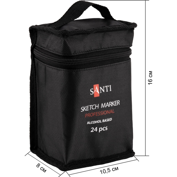 Набір маркерів Santi спиртові у сумці 24 шт. (390777) - Pampik - 2