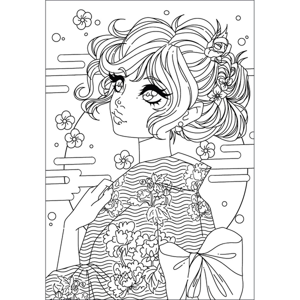 Раскраска антистресс Santi Аниме 12 страниц (743048) - Pampik - 2