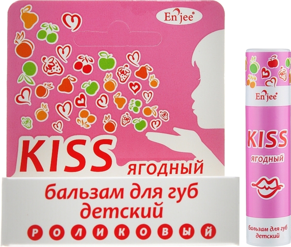 Бальзам для губ дитячий Enjee KISS Ягідний, роликовий, 6 мл - Pampik - 2