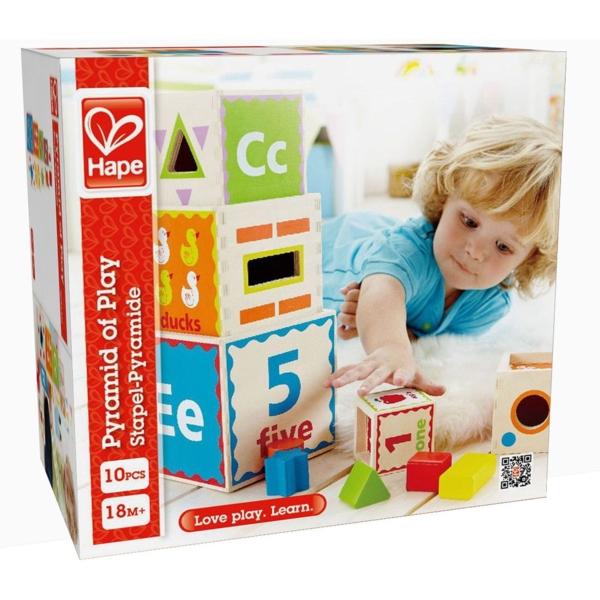 Дерев’яні кубики піраміди з сортером Hape (E0413) - Pampik - 6