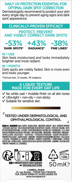 Флюид для кожи лица L`Oreal Paris Bright Reveal против пигментных пятен SPF 50+ 50 мл - Pampik - 3