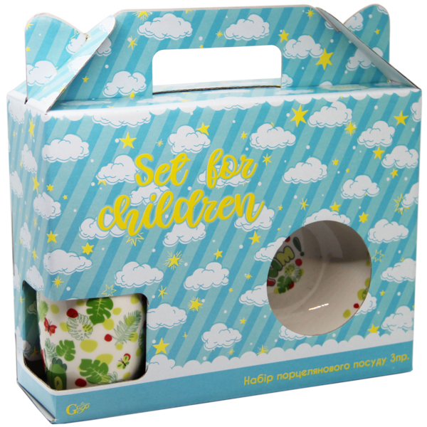 Набір дитячого посуду GGP Dino, порцеляна, 3 предмети (76001132) - Pampik - 7