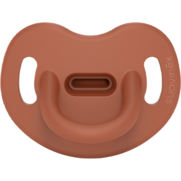 Пустушка Suavinex Colour Essence силіконова анатомічна, 0-6 місяців, коричневий (308082) - Pampik