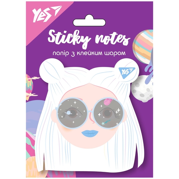 Бумага для заметок Yes Cosmic Girl с клейким слоем 40 листов (170295) - Pampik