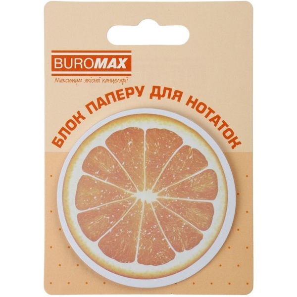 Блок бумаги для заметок Buromax Fruits с клейким слоем 70х70 мм 30 листов в ассортименте (BM.2381-75) - Pampik - 4