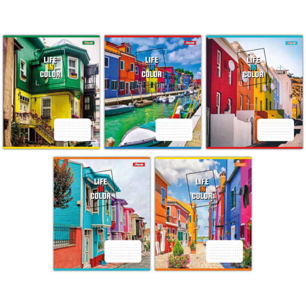 Набор тетрадей 1 Вересня Life in colors А5 в клетку, 36 листов, 15 шт. (767326) - Pampik