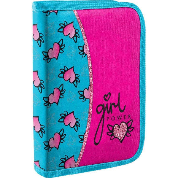 Пенал Yes 1 Вересня Heart HP-02 твердый, одинарный без клапана, бирюзовый (532912) - Pampik