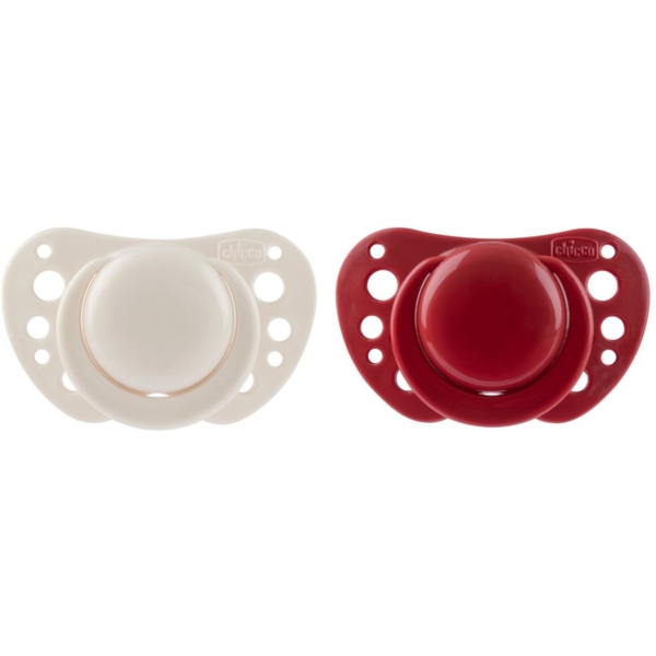 Пустышка Chicco Physioforma Air, силикон, 6-16 месяцев, 2 шт., розовый с красным (75033.33) - Pampik