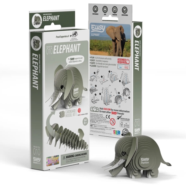 Збірна 3Д модель Eugy Зоопарк Слон (XEG-010) - Pampik - 5