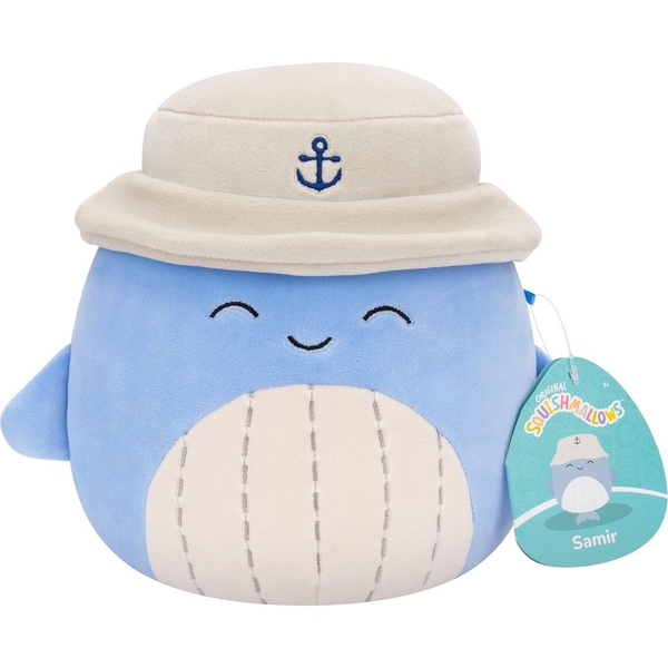 Мягкая игрушка Squishmallows Синий кит Самир в панаме, 19 см (SQCR06593) - Pampik - 6