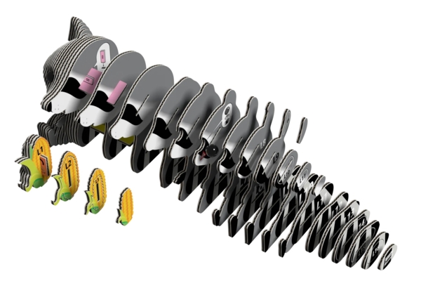 Сборная 3Д модель Eugy Зоопарк Енот (XEG-103) - Pampik - 2