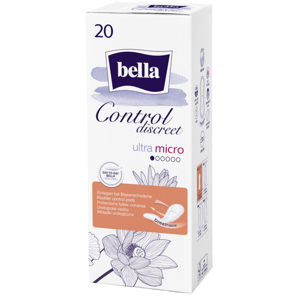 Прокладки урологічні Bella Control Discreet Ultra Micro, 20 шт. - Pampik