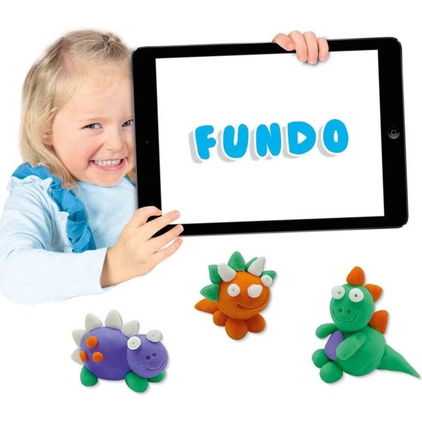 Незасыхающая масса для лепки Ses Creative FunDo Динозавры 4 цвета (00812S) - Pampik - 3