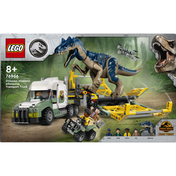 Конструктор LEGO Jurassic World Місії динозаврів Вантажівка для перевезення алозавра, 588 деталей (76966) - Pampik