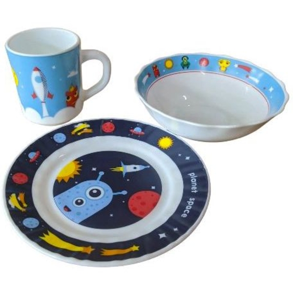 Набір дитячого посуду Vittora Прибульці VT-408P (117587) - Pampik
