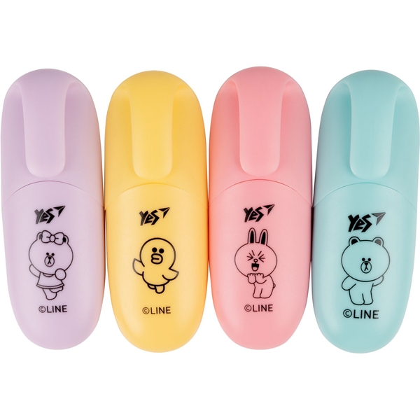 Маркер текстовий Yes Line Friends, 4 шт. (390711) - Pampik
