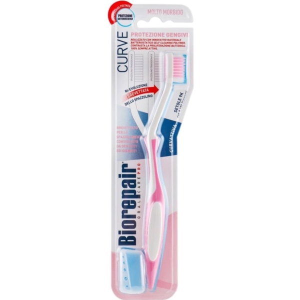 Зубна щітка Biorepair Досконала чистка, середньої жорсткості, рожевий - Pampik