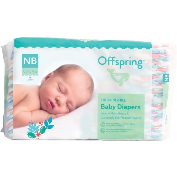 Підгузки Offspring Wondermelon NB (до 4 кг) 56 шт. (DP-OI-FAT-NB56P-WML) - Pampik