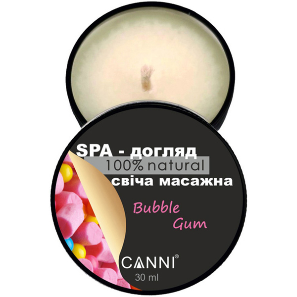 Свічка масажна для манікюру Canni SPA-догляд Bubble Gum 30 мл - Pampik
