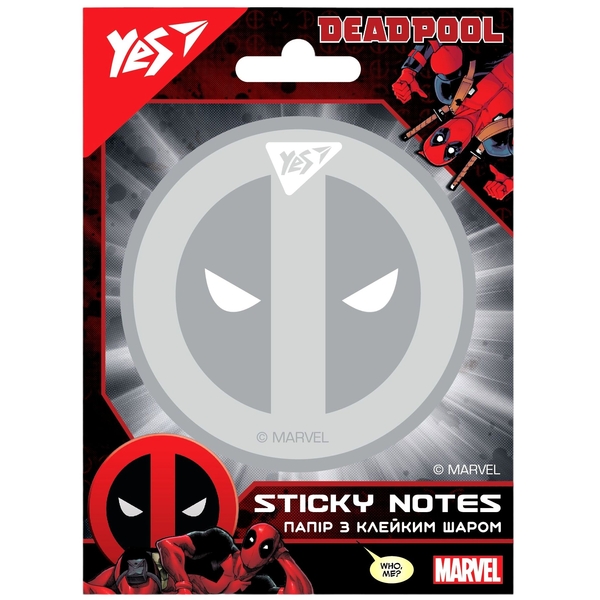 Бумага для заметок Yes Marvel Deadpool с клейким слоем 40 листов (170303) - Pampik