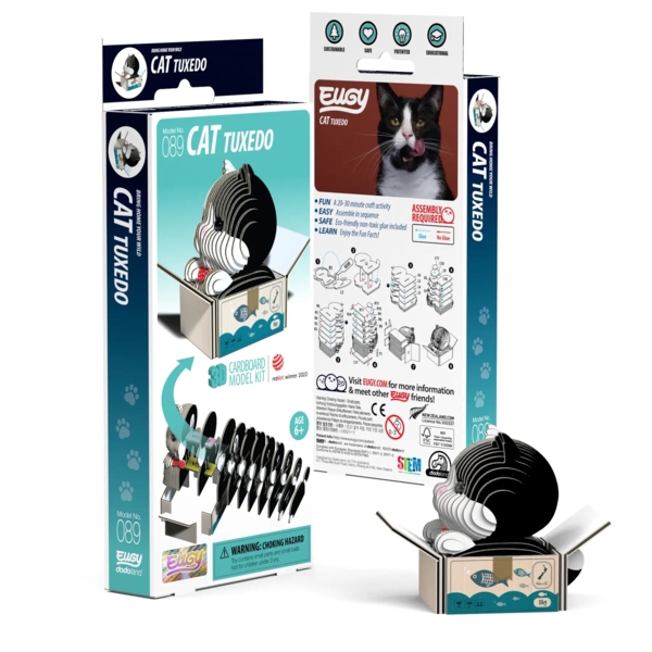 Збірна 3Д модель Eugy Зоопарк Кошеня чорно-біле (XEG-089) - Pampik - 7