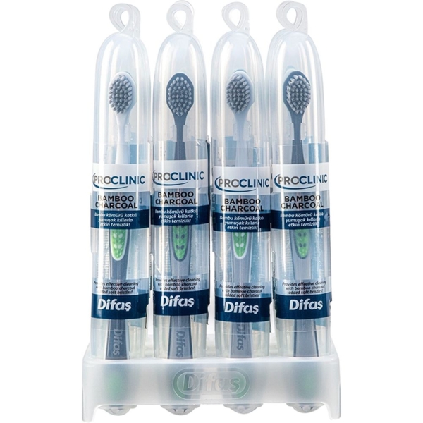 Зубна щітка Difas ProClinic Bamboo Charcoal в дорожньому кейсі, в асортименті - Pampik - 5