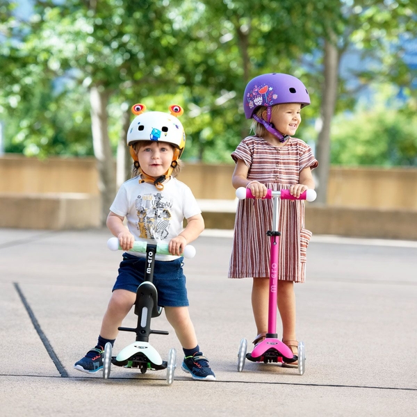 Защитный шлем Micro, 52-56 см, фиолетовый с цветами (AC2138BX) - Pampik - 8