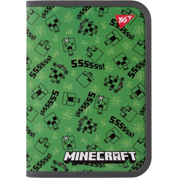 Папка для тетрадей YES Minecraft Creepers пластиковая на молнии, В5 (492203) - Pampik