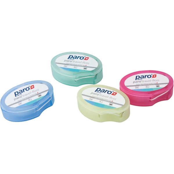 Дорожня зубна нитка Paro Swiss Travel Floss вощена з м'ятою, 5 м, зелена - Pampik - 2