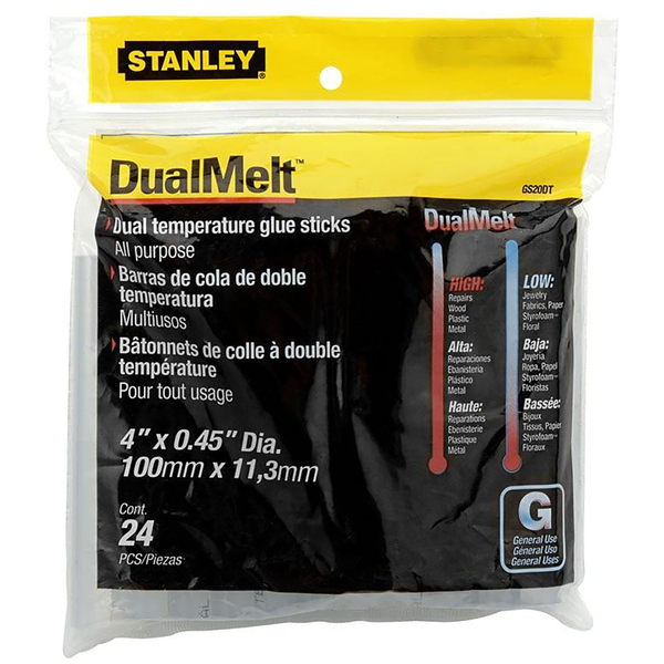 Стрижні клейові Stanley DualTemp 11.3 мм х 100 мм 24 шт. напівпрозорі - Pampik