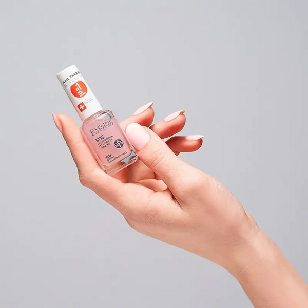 Укрепляющее средство для хрупких и ломких ногтей Eveline Cosmetics Nail Therapy Professional SOS 12 мл - Pampik - 2