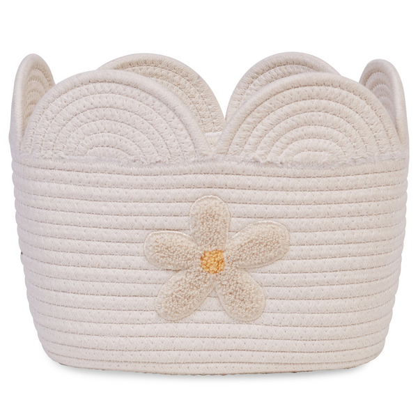 Кошик для іграшок Childhome Flower, 30x20x15 см, білий (CCBAFL20) - Pampik - 2