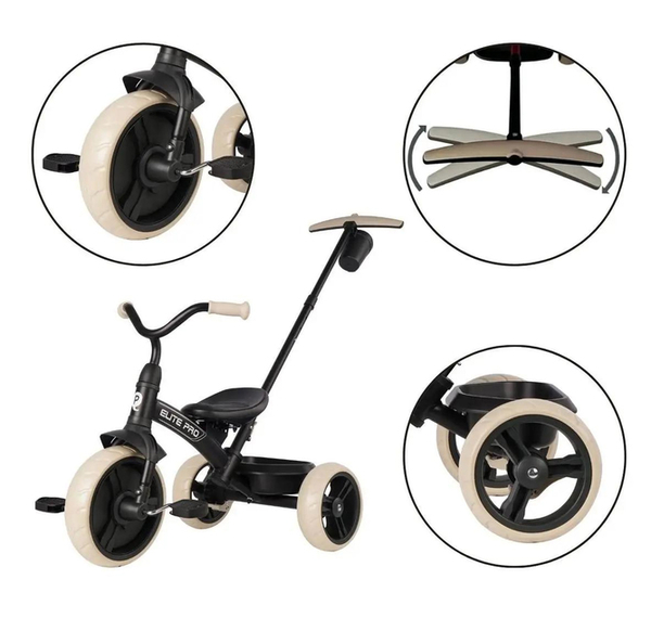 Велосипед трехколесный детский Qplay Elite Pro Black (T10-BEliteProBlack) - Pampik - 3