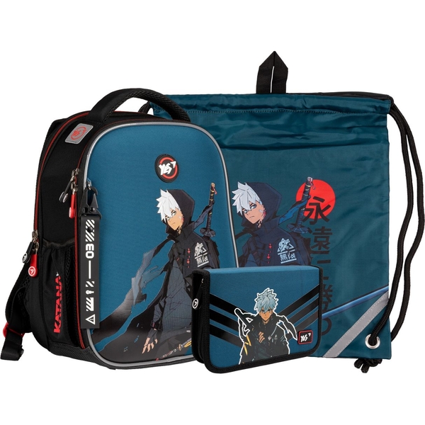 Рюкзак Yes H-100 Collection Katana с пеналом и сумкой (559769) - Pampik