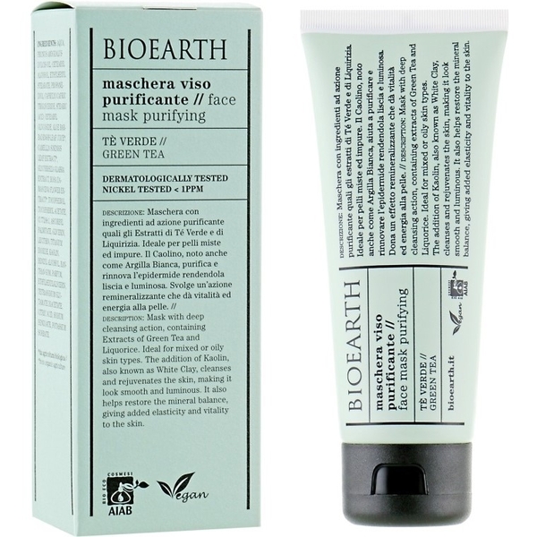 Маска для лица очистительная Bioearth Clarifying Green Tea Face Mask 100 мл - Pampik