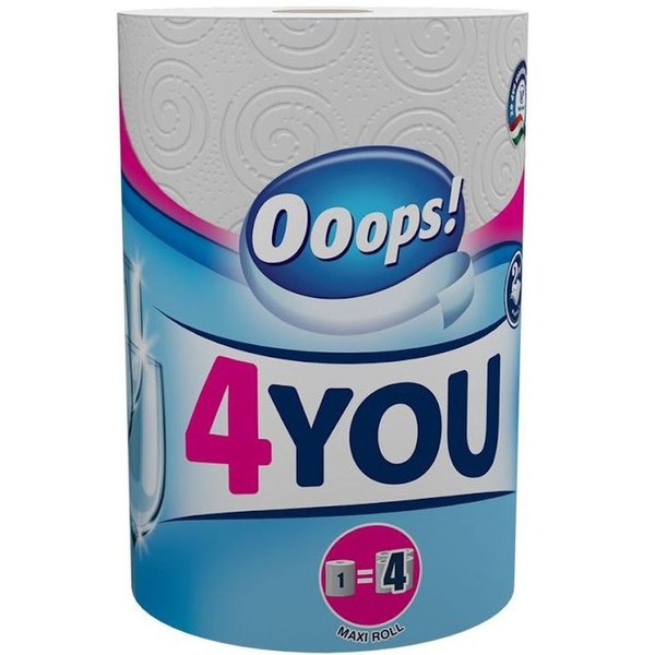 Рушники Ooops! 4 You двошарові, 200 відривів, 1 рулон - Pampik